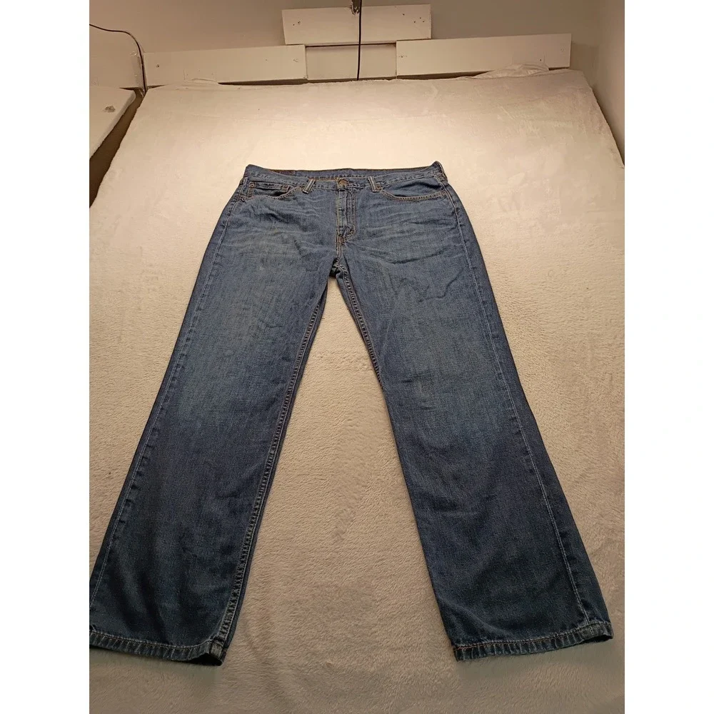 Levis 514 Straight Fit Men's Blue Denim Jeans 36x30 Medium Wash Casual Wear